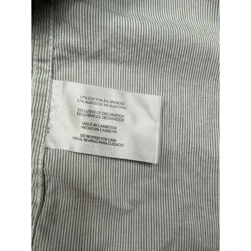 Banana Republic Mens Button Up Shirt Slim Fit Size XXL 2XL White Stripped